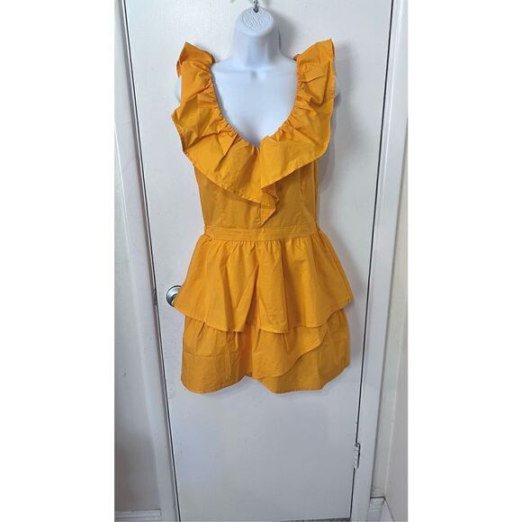 Bb Dakota Steve Madden Summer Sunset Ruffle Dress Yellow Size Medium NWT P1-17 - Picture 2 of 10
